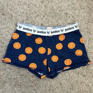 GIRLS Justice basketball sleep shorts size 14